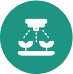 Icon of watering plants with sprinkler.